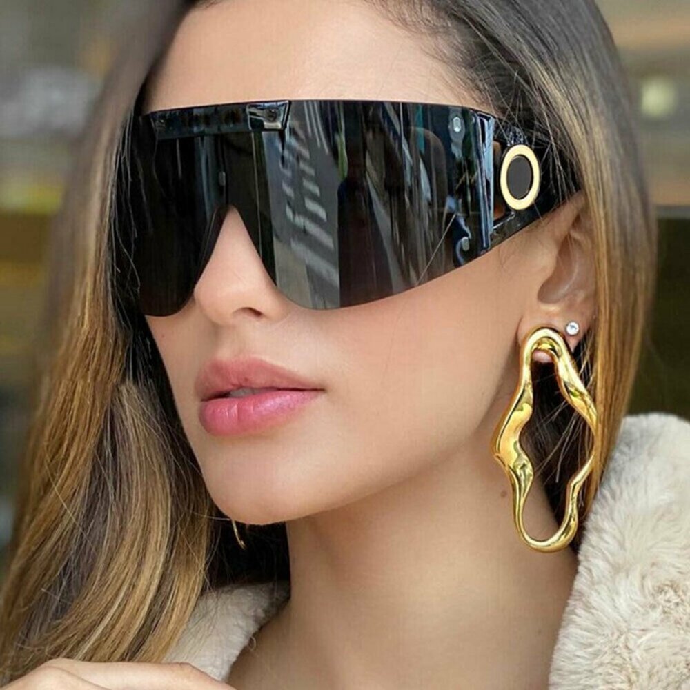 Women‎ Sunglasses Fashion Retro Gradient Black Lens XL Lentes Gafas Lentes Nuevo